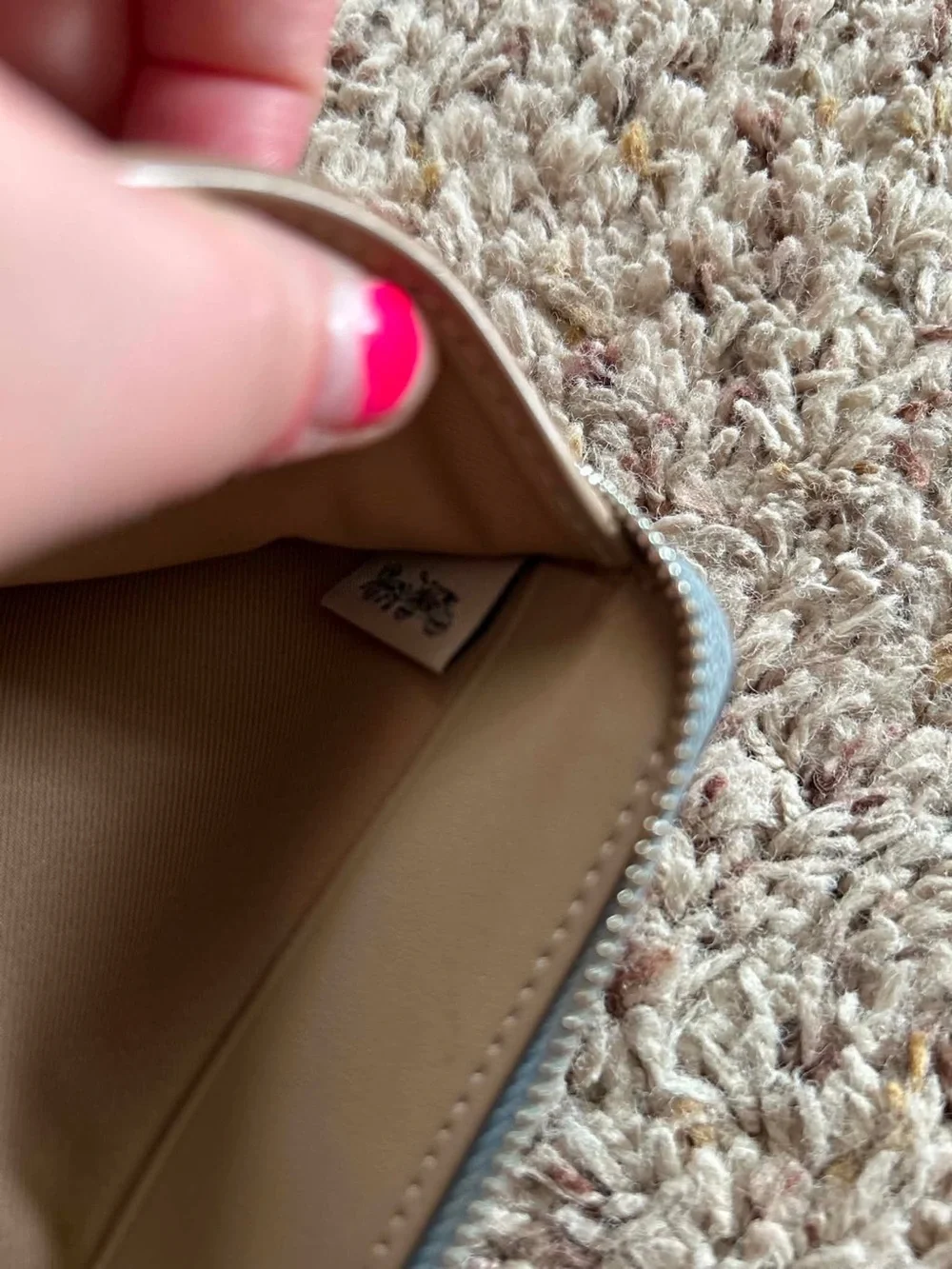 Coach Light Blue Leather Zip Wallet
